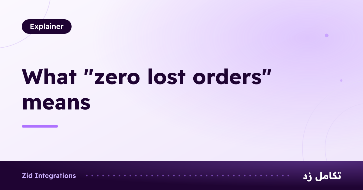Card titled What zero lost orders means